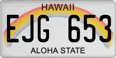 HI license plate EJG653