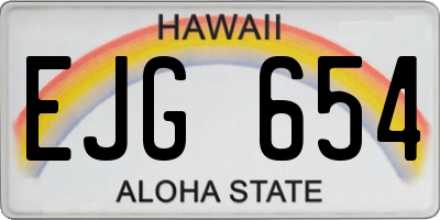 HI license plate EJG654