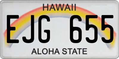 HI license plate EJG655