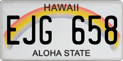 HI license plate EJG658
