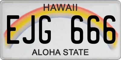 HI license plate EJG666