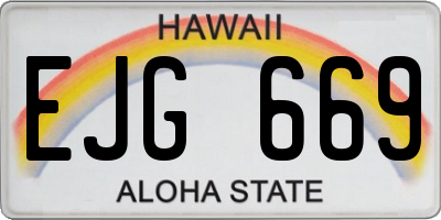 HI license plate EJG669