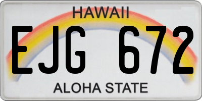 HI license plate EJG672