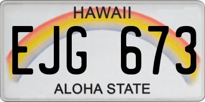 HI license plate EJG673