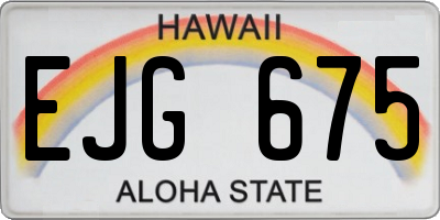 HI license plate EJG675