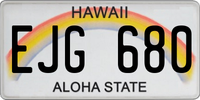 HI license plate EJG680