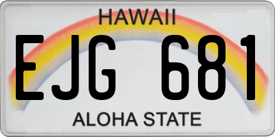HI license plate EJG681