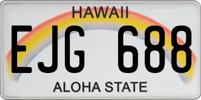 HI license plate EJG688