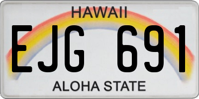 HI license plate EJG691