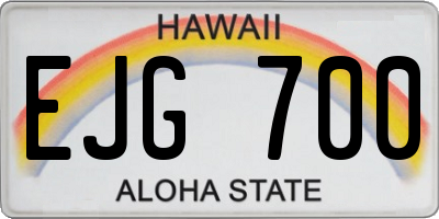 HI license plate EJG700