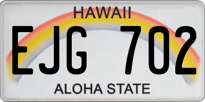 HI license plate EJG702