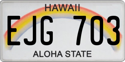 HI license plate EJG703
