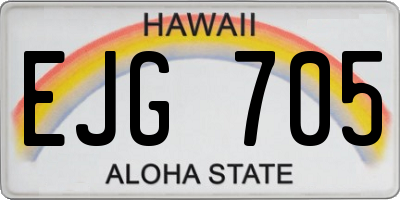 HI license plate EJG705
