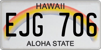 HI license plate EJG706