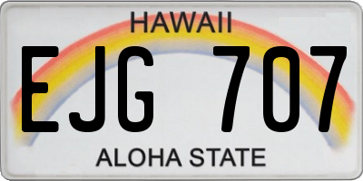 HI license plate EJG707