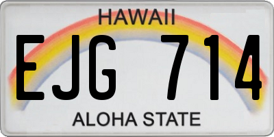 HI license plate EJG714