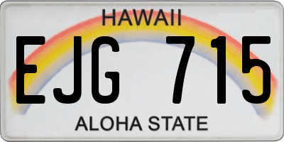 HI license plate EJG715