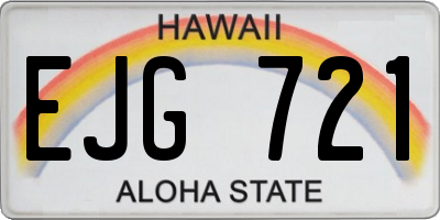 HI license plate EJG721