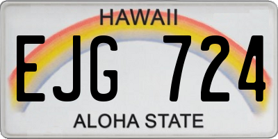 HI license plate EJG724