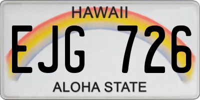HI license plate EJG726