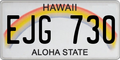 HI license plate EJG730