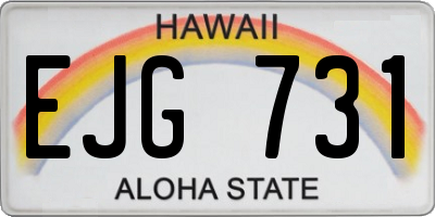 HI license plate EJG731