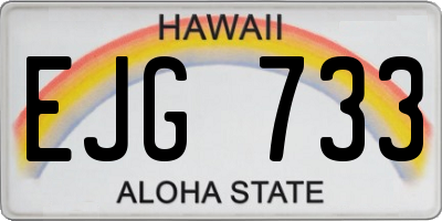 HI license plate EJG733