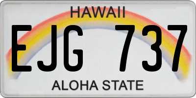 HI license plate EJG737