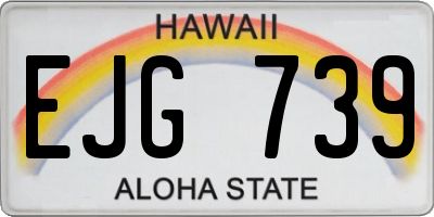 HI license plate EJG739