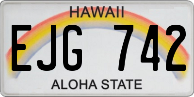 HI license plate EJG742