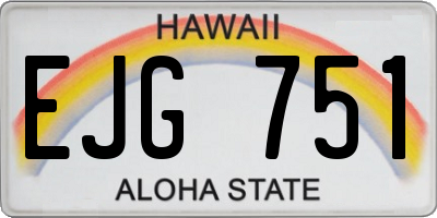 HI license plate EJG751