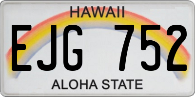 HI license plate EJG752