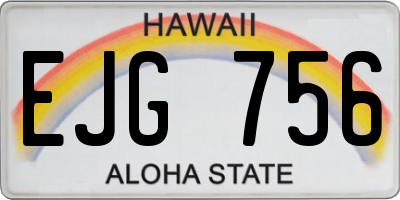 HI license plate EJG756