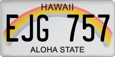 HI license plate EJG757