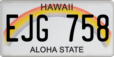 HI license plate EJG758
