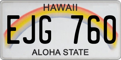 HI license plate EJG760