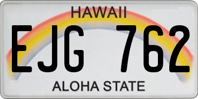 HI license plate EJG762