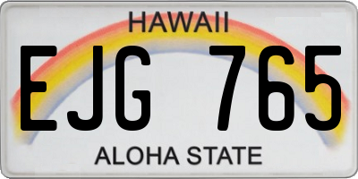 HI license plate EJG765