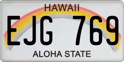 HI license plate EJG769