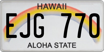 HI license plate EJG770