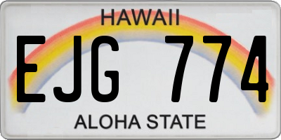 HI license plate EJG774