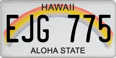 HI license plate EJG775