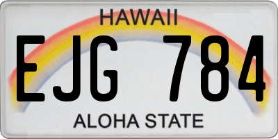 HI license plate EJG784