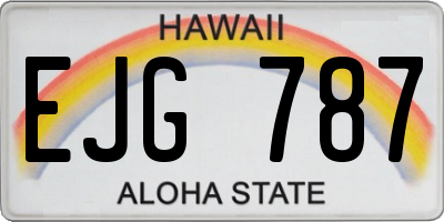 HI license plate EJG787