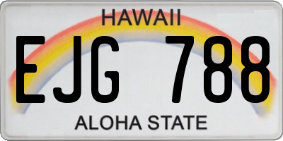 HI license plate EJG788