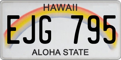 HI license plate EJG795