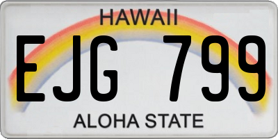 HI license plate EJG799