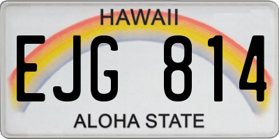 HI license plate EJG814