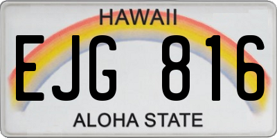 HI license plate EJG816