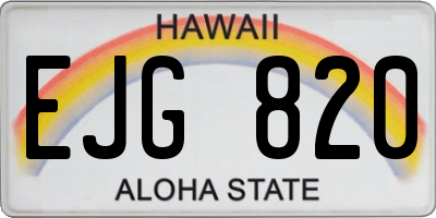 HI license plate EJG820